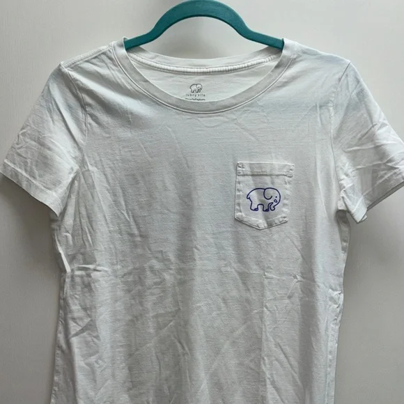 Ivory Ella White Tee with Multicolor Tropical Elephant - Picture 3 of 4